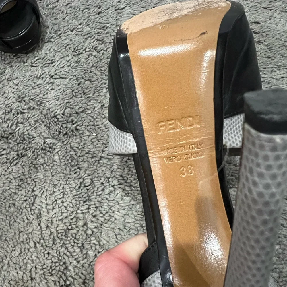 Fendi Black and Gray Women's Heels - Picture 4 of 4